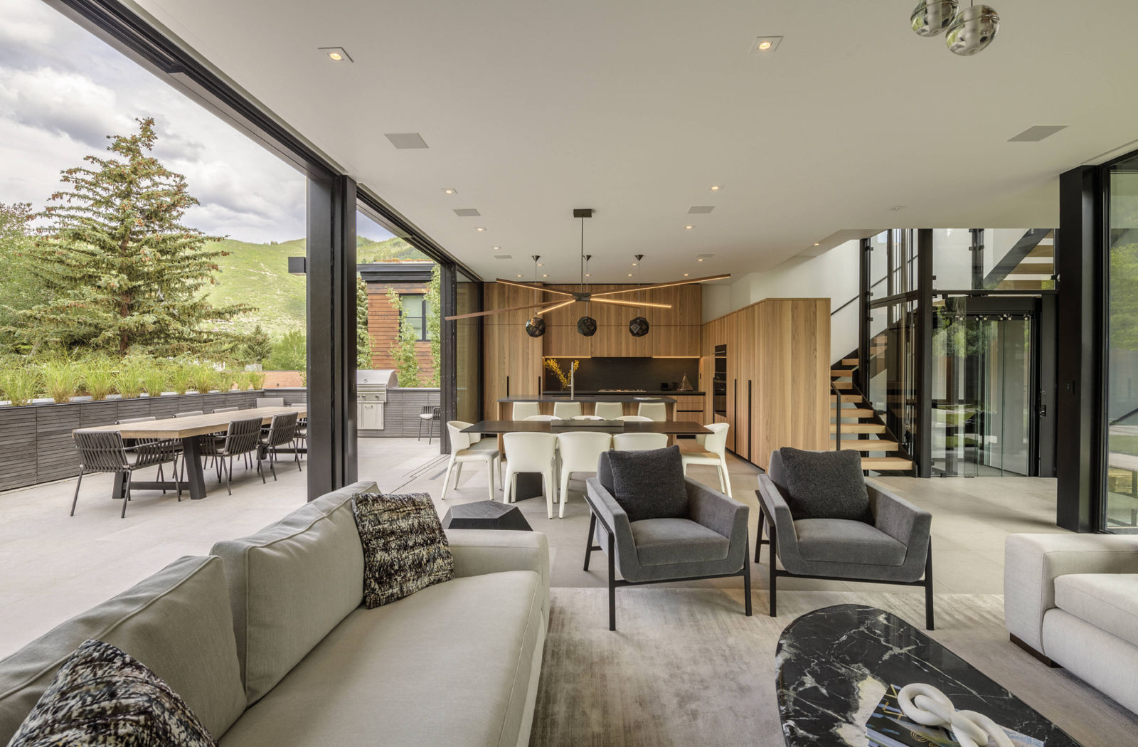 Contemporary Wood Lift-Slide System for Elegant Interiors